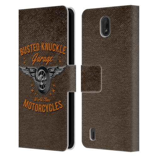 Busted Knuckle Garage Graphics Motorcycles Leather Book Wallet Case Cover For Nokia C01 Plus/C1 2nd Edition