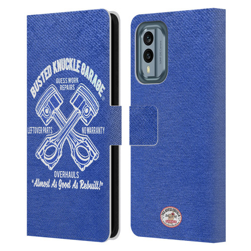 Busted Knuckle Garage Graphics Overhauls Leather Book Wallet Case Cover For Nokia X30
