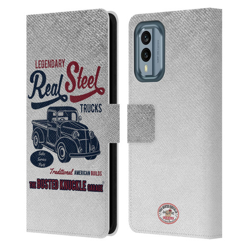 Busted Knuckle Garage Graphics Real Steel Leather Book Wallet Case Cover For Nokia X30