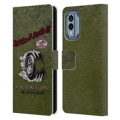 Busted Knuckle Garage Graphics Tire Leather Book Wallet Case Cover For Nokia X30