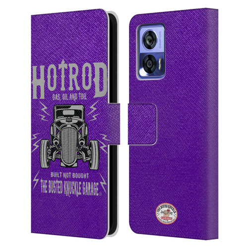 Busted Knuckle Garage Graphics Hot Rod Leather Book Wallet Case Cover For Motorola Edge 30 Neo 5G