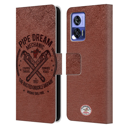 Busted Knuckle Garage Graphics Pipe Dream Leather Book Wallet Case Cover For Motorola Edge 30 Neo 5G