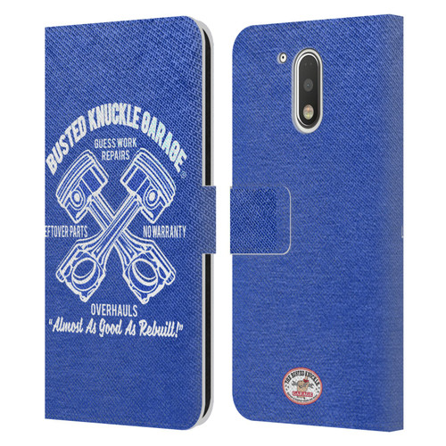 Busted Knuckle Garage Graphics Overhauls Leather Book Wallet Case Cover For Motorola Moto G41