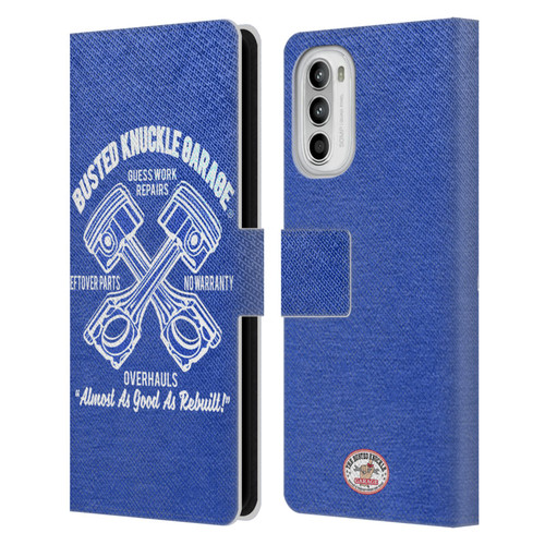 Busted Knuckle Garage Graphics Overhauls Leather Book Wallet Case Cover For Motorola Moto G52