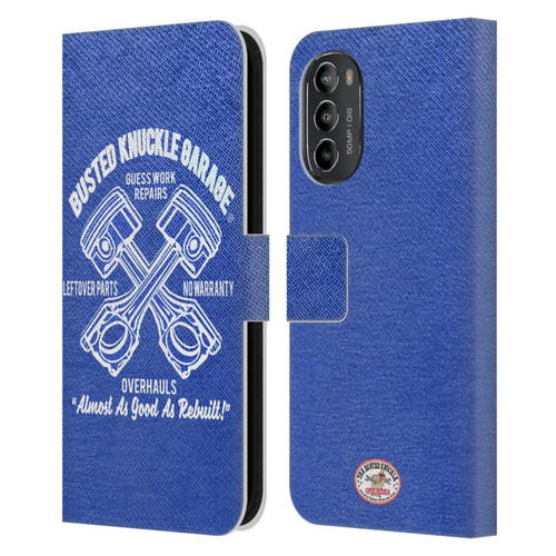 Busted Knuckle Garage Graphics Overhauls Leather Book Wallet Case Cover For Motorola Moto G82 5G
