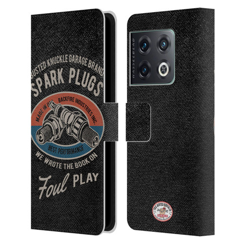 Busted Knuckle Garage Graphics Spark Plugs Leather Book Wallet Case Cover For OnePlus 10 Pro