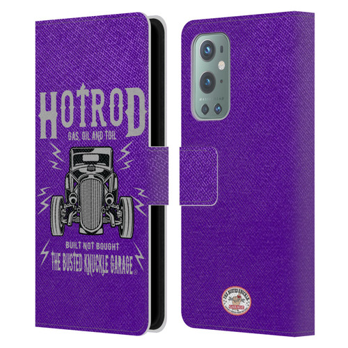 Busted Knuckle Garage Graphics Hot Rod Leather Book Wallet Case Cover For OnePlus 9