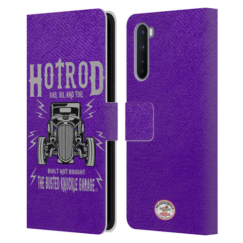 Busted Knuckle Garage Graphics Hot Rod Leather Book Wallet Case Cover For OnePlus Nord 5G