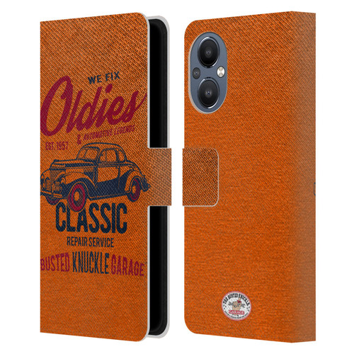 Busted Knuckle Garage Graphics Classic Leather Book Wallet Case Cover For OnePlus Nord N20 5G