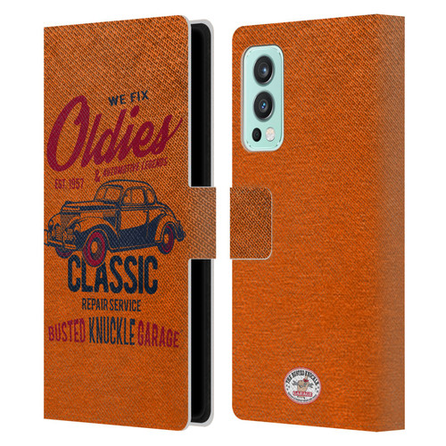 Busted Knuckle Garage Graphics Classic Leather Book Wallet Case Cover For OnePlus Nord 2 5G