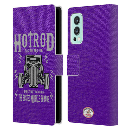 Busted Knuckle Garage Graphics Hot Rod Leather Book Wallet Case Cover For OnePlus Nord 2 5G
