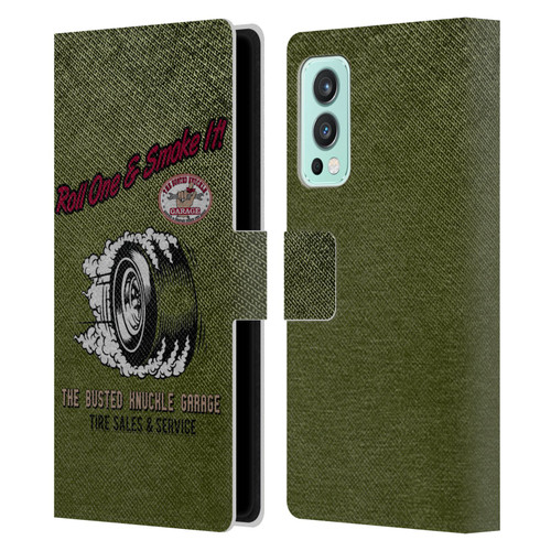 Busted Knuckle Garage Graphics Tire Leather Book Wallet Case Cover For OnePlus Nord 2 5G