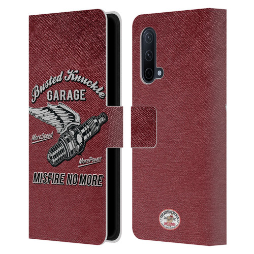 Busted Knuckle Garage Graphics Misfire Leather Book Wallet Case Cover For OnePlus Nord CE 5G