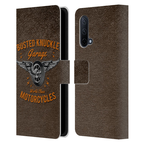 Busted Knuckle Garage Graphics Motorcycles Leather Book Wallet Case Cover For OnePlus Nord CE 5G