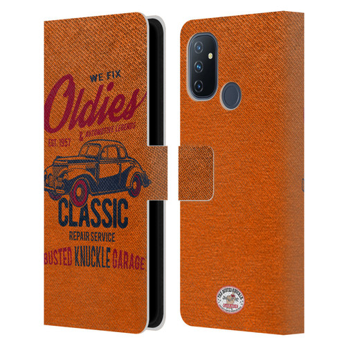 Busted Knuckle Garage Graphics Classic Leather Book Wallet Case Cover For OnePlus Nord N100