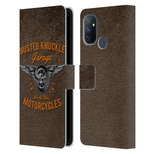 Busted Knuckle Garage Graphics Motorcycles Leather Book Wallet Case Cover For OnePlus Nord N100