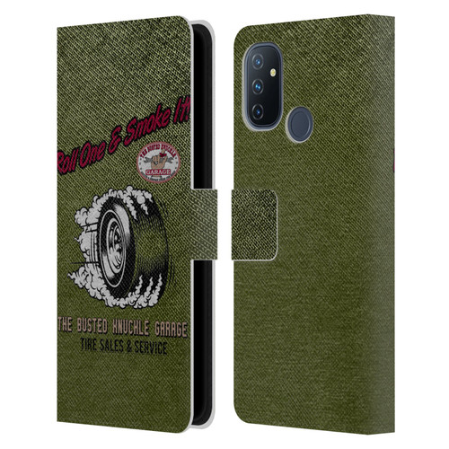 Busted Knuckle Garage Graphics Tire Leather Book Wallet Case Cover For OnePlus Nord N100