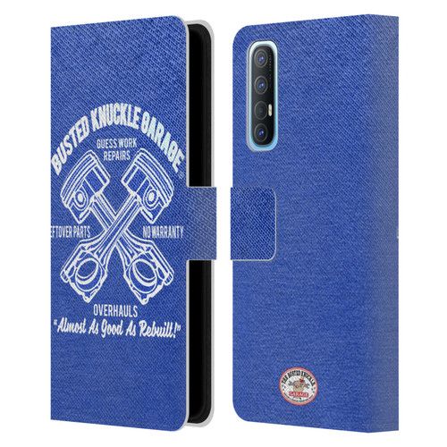 Busted Knuckle Garage Graphics Overhauls Leather Book Wallet Case Cover For OPPO Find X2 Neo 5G