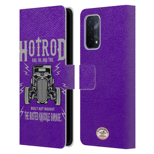 Busted Knuckle Garage Graphics Hot Rod Leather Book Wallet Case Cover For OPPO A54 5G