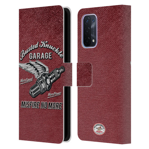 Busted Knuckle Garage Graphics Misfire Leather Book Wallet Case Cover For OPPO A54 5G