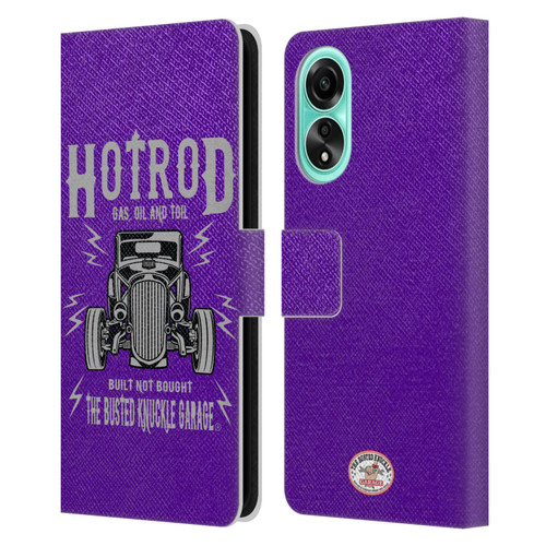 Busted Knuckle Garage Graphics Hot Rod Leather Book Wallet Case Cover For OPPO A78 4G