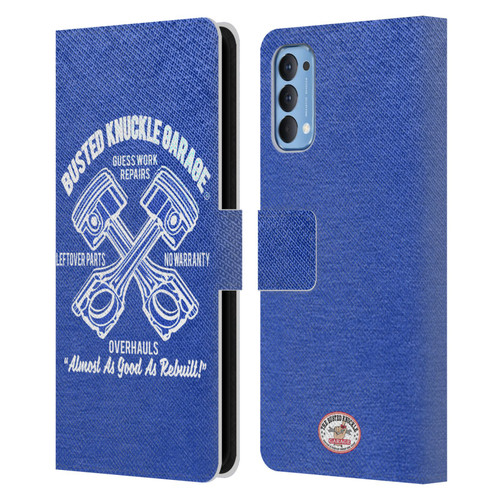 Busted Knuckle Garage Graphics Overhauls Leather Book Wallet Case Cover For OPPO Reno 4 5G