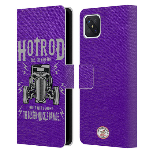 Busted Knuckle Garage Graphics Hot Rod Leather Book Wallet Case Cover For OPPO Reno4 Z 5G