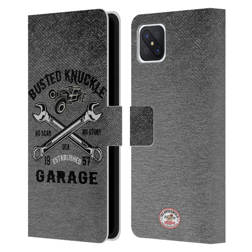 Busted Knuckle Garage Graphics No Scar Leather Book Wallet Case Cover For OPPO Reno4 Z 5G