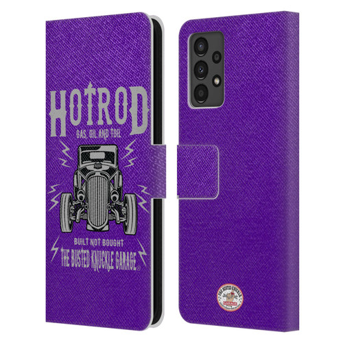 Busted Knuckle Garage Graphics Hot Rod Leather Book Wallet Case Cover For Samsung Galaxy A13 (2022)