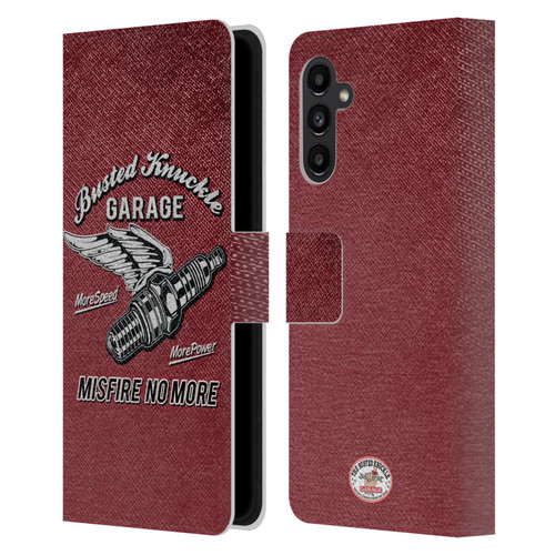 Busted Knuckle Garage Graphics Misfire Leather Book Wallet Case Cover For Samsung Galaxy A13 5G (2021)