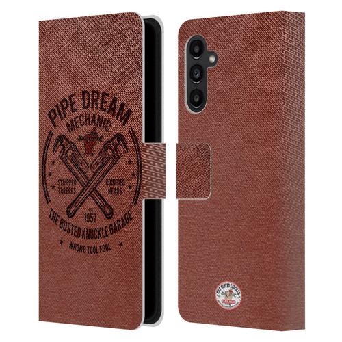 Busted Knuckle Garage Graphics Pipe Dream Leather Book Wallet Case Cover For Samsung Galaxy A13 5G (2021)