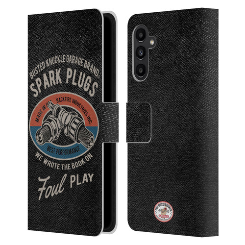 Busted Knuckle Garage Graphics Spark Plugs Leather Book Wallet Case Cover For Samsung Galaxy A13 5G (2021)