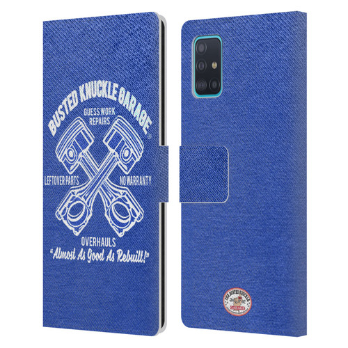 Busted Knuckle Garage Graphics Overhauls Leather Book Wallet Case Cover For Samsung Galaxy A51 (2019)