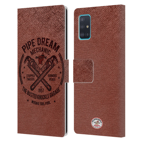 Busted Knuckle Garage Graphics Pipe Dream Leather Book Wallet Case Cover For Samsung Galaxy A51 (2019)