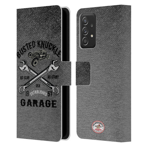 Busted Knuckle Garage Graphics No Scar Leather Book Wallet Case Cover For Samsung Galaxy A52 / A52s / 5G (2021)