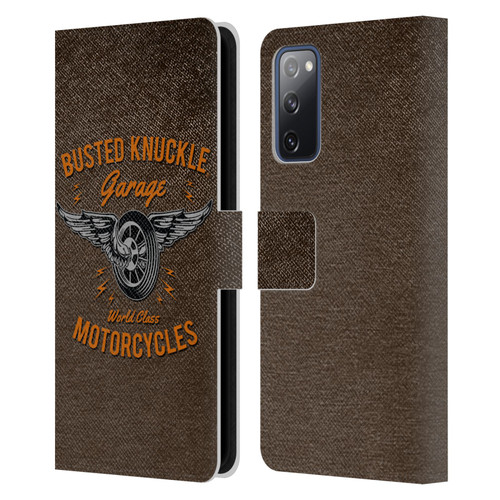 Busted Knuckle Garage Graphics Motorcycles Leather Book Wallet Case Cover For Samsung Galaxy S20 FE / 5G