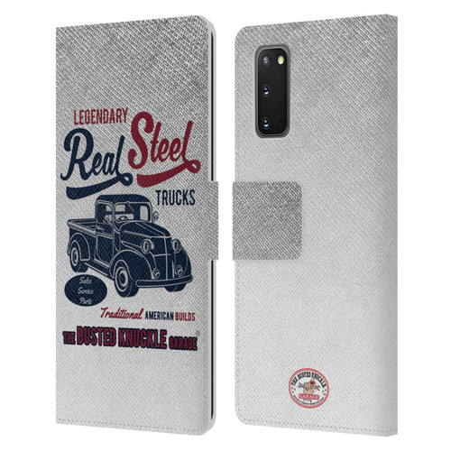 Busted Knuckle Garage Graphics Real Steel Leather Book Wallet Case Cover For Samsung Galaxy S20 / S20 5G