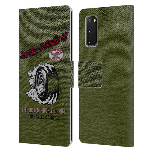 Busted Knuckle Garage Graphics Tire Leather Book Wallet Case Cover For Samsung Galaxy S20 / S20 5G