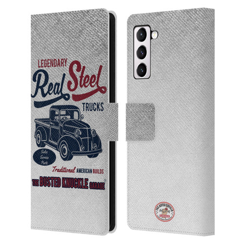 Busted Knuckle Garage Graphics Real Steel Leather Book Wallet Case Cover For Samsung Galaxy S21+ 5G