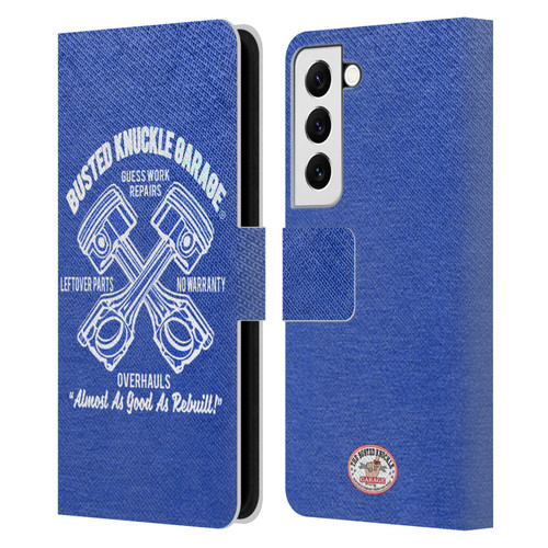 Busted Knuckle Garage Graphics Overhauls Leather Book Wallet Case Cover For Samsung Galaxy S22 5G