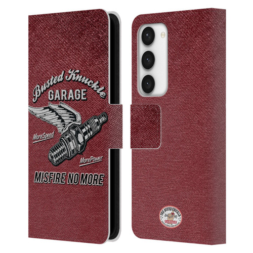 Busted Knuckle Garage Graphics Misfire Leather Book Wallet Case Cover For Samsung Galaxy S23 5G