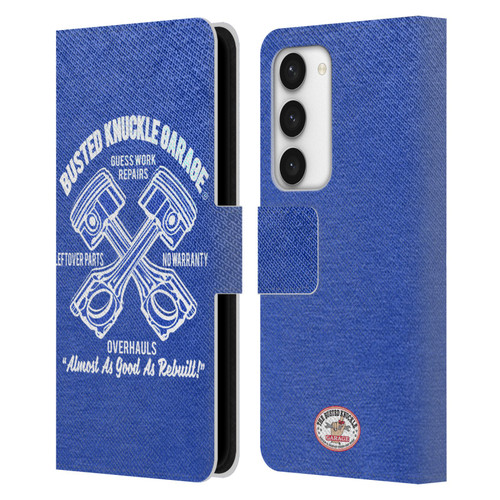 Busted Knuckle Garage Graphics Overhauls Leather Book Wallet Case Cover For Samsung Galaxy S23 5G