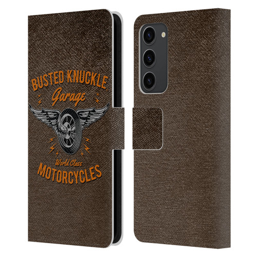 Busted Knuckle Garage Graphics Motorcycles Leather Book Wallet Case Cover For Samsung Galaxy S23+ 5G
