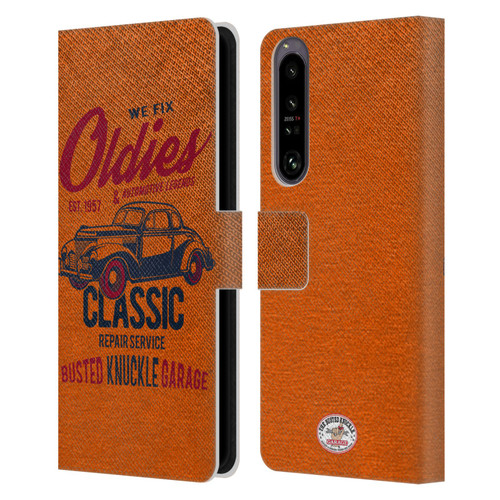 Busted Knuckle Garage Graphics Classic Leather Book Wallet Case Cover For Sony Xperia 1 IV