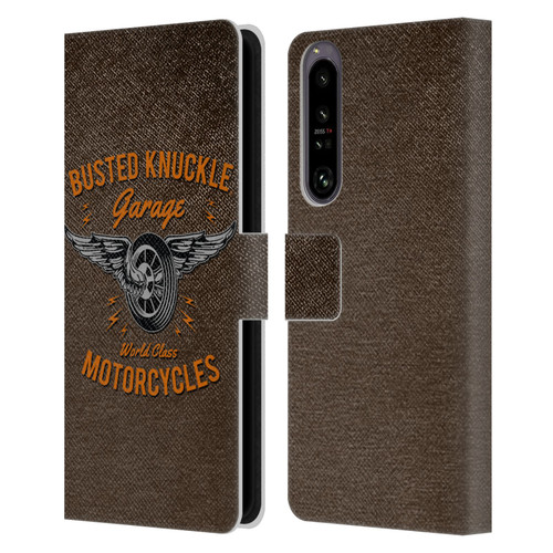 Busted Knuckle Garage Graphics Motorcycles Leather Book Wallet Case Cover For Sony Xperia 1 IV