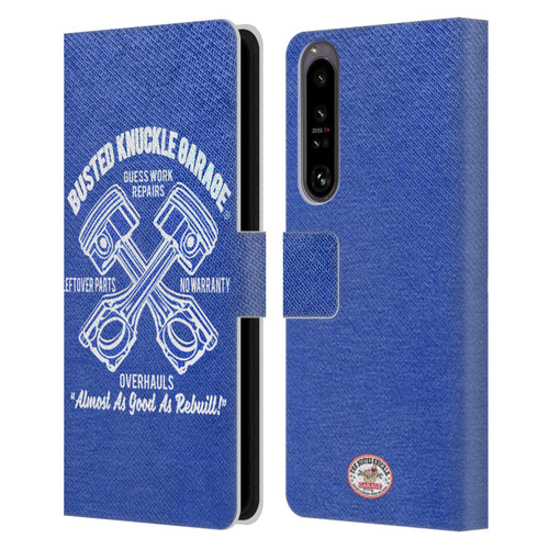 Busted Knuckle Garage Graphics Overhauls Leather Book Wallet Case Cover For Sony Xperia 1 IV