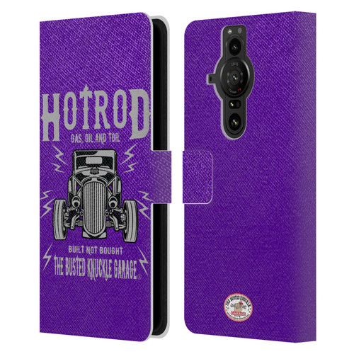 Busted Knuckle Garage Graphics Hot Rod Leather Book Wallet Case Cover For Sony Xperia Pro-I