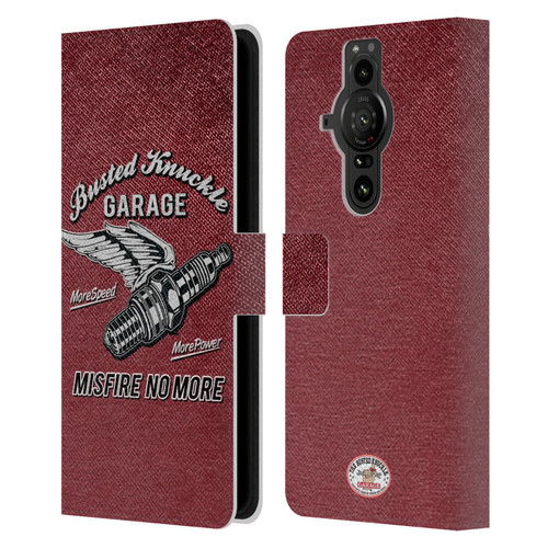 Busted Knuckle Garage Graphics Misfire Leather Book Wallet Case Cover For Sony Xperia Pro-I