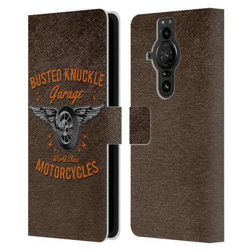 Busted Knuckle Garage Graphics Motorcycles Leather Book Wallet Case Cover For Sony Xperia Pro-I