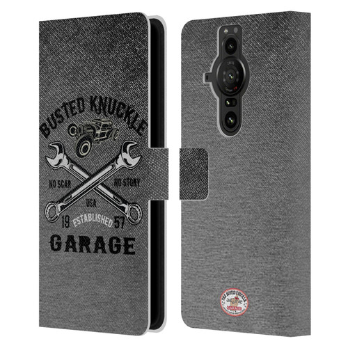 Busted Knuckle Garage Graphics No Scar Leather Book Wallet Case Cover For Sony Xperia Pro-I